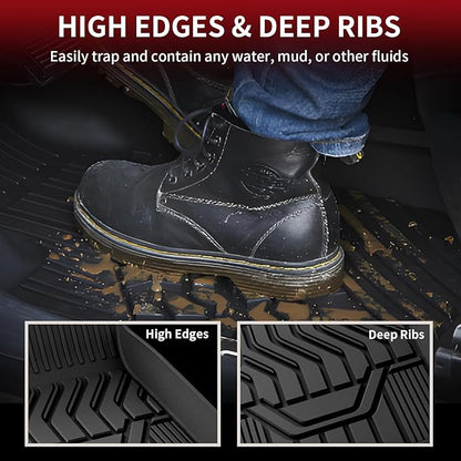 LASFIT Floor Mats for Nissan Rogue 2021-2026 (Not Fit Rogue Sport), Custom Fit All Weather Protection Durable TPE Floor Liners for Nissan Rogue S/SV/SL/Platinum 2021-2026 1st & 2nd Row Car Mats, Black