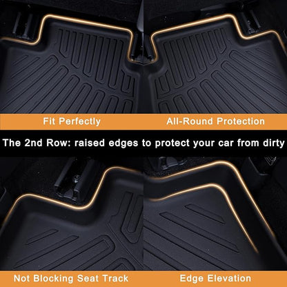 Floor Mats for 2023-2025 2026 Kia Sportage (Only Fit Gas) & Cargo Mat & Backrest Mat. TPE All Weather Protection Floor Liners with Cargo Liner Covering The Backrest Full Set Accessories