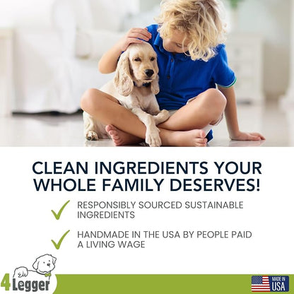 4-Legger Certified Organic Dog Shampoo - All Natural and Hypoallergenic with Aloe and Lemongrass, Soothing for Normal, Dry, Itchy or Allergy Sensitive Skin - Biodegradable - Made in USA - 16 oz