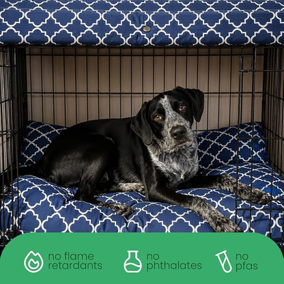 Molly Mutt Romeo & Juliet Dog Crate Cover, 100% Cotton Canvas Cover with 2 Roll-Up Panels, Ideal for Dog or Cat Crate, Durable, Washable, and Free of Harmful Chemicals, 30" x 19" x 21"