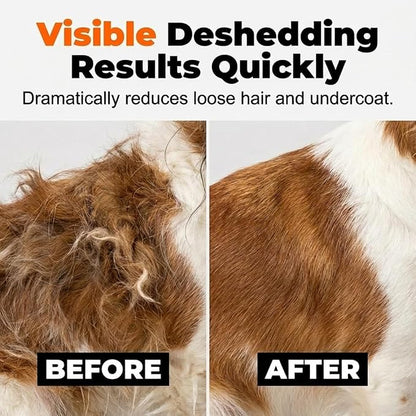 2026 Upgrade Double-Sided Pet Grooming Tool, Professional Pet Detangling Comb Removes Tangles Knots and Loose Fur, Gentle Deshedding Dog Cat Brush for Long Thick Hair (Orange)
