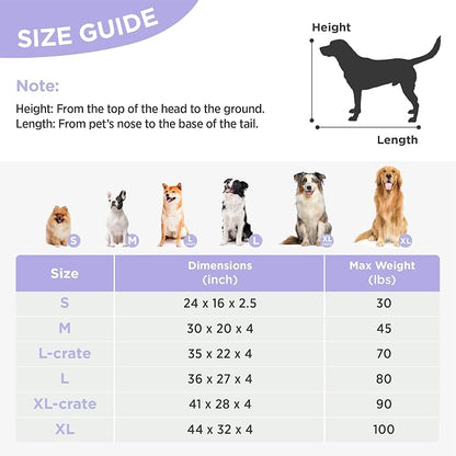 LE SURE Cute Aesthetic Dog Beds Large Sized Dog,Thick Pet Pillow 36x27 | Chopped Foam, Jacquard Modern Plush Crate Cushion Gift for Large Dog, Waterproof Washable Cover, Nonslip Bottom, Green