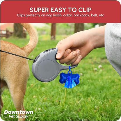 Downtown Pet Supply Dog Waste Bags (1000 CT - Rainbow Bags & 2 Dispensers) Clips to Dog Leashes & Harnesses - Poop Scoop Bags are Leak-Proof & Unscented