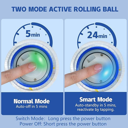 Interactive Dog Ball - Large E-TPU Automatic Vibrating Toy for Medium/Large Dogs, Motion-Activated Active Rolling Balls, Indoor/Outdoor Chew Proof Toy to Relieve Boredom & Anxiety(White,Large)