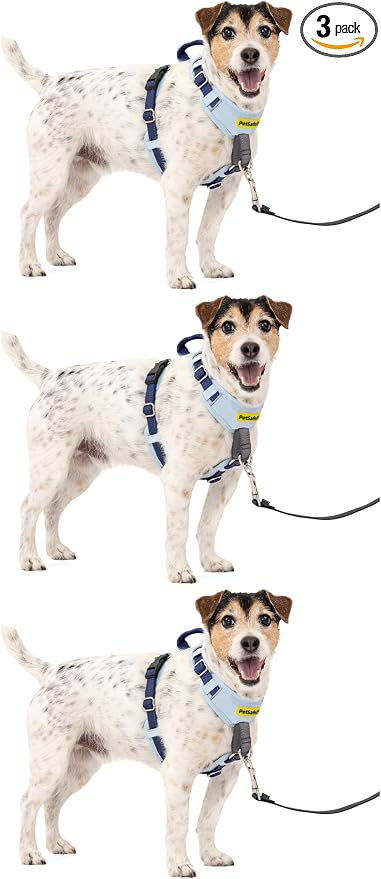 PetSafe Easy Walk Comfort No-Pull Dog Harness Full-Body Padding - Better Walks on The First Use - 5 Points of Adjustment Small/Medium, Blue (Pack of 3)