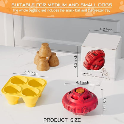 Dog Toys to Keep Them Busy,Frozen Treat Dog Enrichment Toys,Slow Food Training to Relieve Boredom and Stimulating,Dog Puzzle Treat Food Dispensing Ball Toy for Small Medium Large Dogs