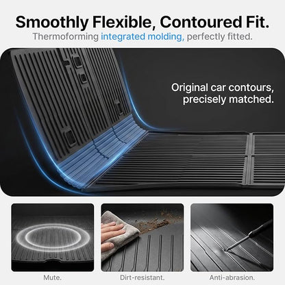 for Tesla Model Y Juniper 5-Seat Rear Trunk Mat with Backrest Mats All-Weather Seat Back Cover Seatback Liner TPE Interior Accessories 2025 2026 New