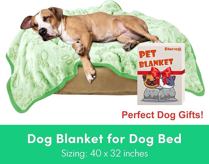Green Throw Dog Blanket for Puppy Gifts, Dog Stuff Used for Pet Beds, Washable Soft Puppy Essentials Accesssories