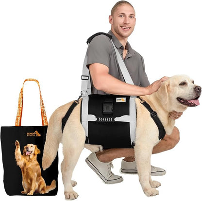 Dog Lift Harness for Large Dogs,Full Body Dog Sling Carrier, Blue, XL | Help Support Big, Elderly Pet with Arthritis, Front/Rear Legs Assistance with Handle, for Lifting Injured Dogs Up Stairs