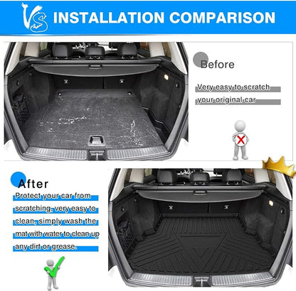 Cartist Custom Fit for Anti-Slip Cargo Liner GLK Odorless High Side 3D Trunk Floor Mat for Mercedes-Benz GLK 2008-2015