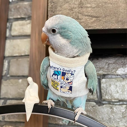 Bird Costume Diaper Flight Suit Frog Shape Hoodie Clothes Cosplay Photo Prop for Parrots Parakeet Cockatiel Sun Conure, Small Animals Apparel (White Without Hat, Medium), Green,White
