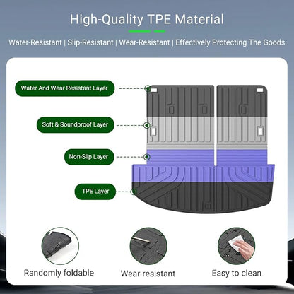 xipoqix Cargo Mat Backrest Mat Compatible with 2026 Palisade Fuel TPE Cargo Liner Back Seat Protector Replacement for 2026 Palisade Accessories (Trunk Mat with Backrest Mats)