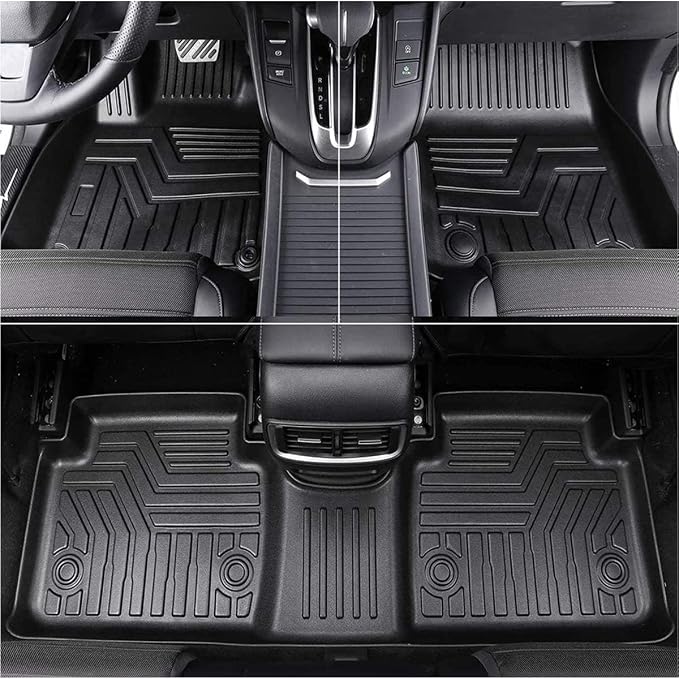 RAV4 Floor Mats Compatible with Toyota RAV-4 2013-2018，All Weather Protection Waterproof Durable Anti-Slip Odorless Custom-fit TPE Floor Liner 1st and 2ed Row Set