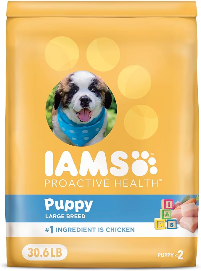 IAMS Proactive Health Large Breed Puppy Food with Real Chicken, 30.6 lb. Bag