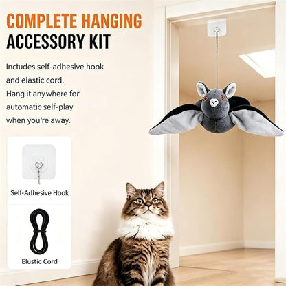 Flying Bat Dog Toy, 2026 New Flying Bat Toy for Dogs, Flapping Wings Interactive Pet Toy with Chirping Engages Cats and Dogs, Detachable USB Rechargeable, Hanging and Ground Play ，Chick：2PCS