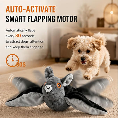 Flying Bat Toy for Dogs & Cats, Flapping Wings Interactive Pet Toy，3 | Flapping bat toy with chirping engages cats and dogs, mimics real flying motion. Cute interactive pet teaser