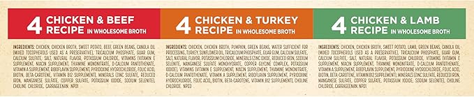 Nature's Recipe Grain Free Wet Dog Food Variety Pack, Chicken Recipes with Beef, Turkey & Lamb in Savory Broth, 2.75 oz. Cups (Pack of 12), 2 Count