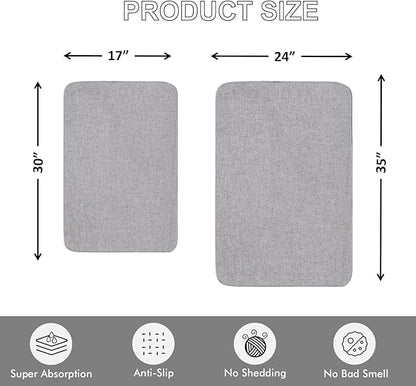 Indoor Door Mat, 1/10 in Ultra Thin Door Mat, Non-Slip Natural Rubber Backing Inside Doormat, Washable, Low-Profile Entrayway Mats, Durable Dirt Trapper for Various Entrance, 47''X24'', Grey