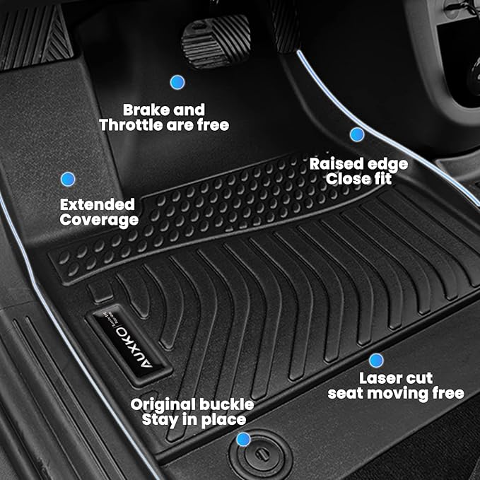 Auxko All Weather Floor Mats for 2024-2018 Toyota Camry (FWD Only,Not Hybrid or AWD) TPE Rubber Liners Accessoires All Season Guard Odorless Anti-Slip