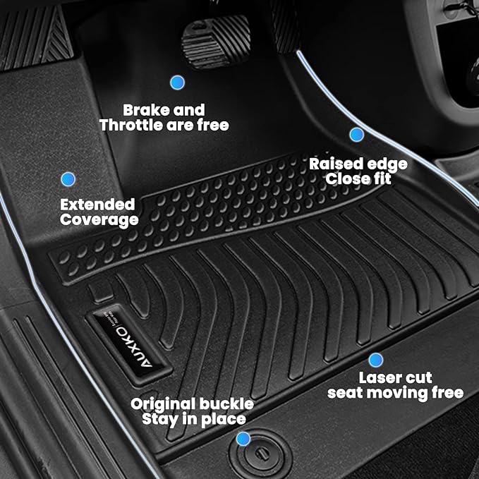 Auxko All Weather Floor Mats Fit for Toyota Corolla Cross AWD Gas 2022 2023 2024 2025 2026 TPE Rubber Liners Set Corolla Cross Accessories All Season Guard Odorless Anti-Slip Floor Mats