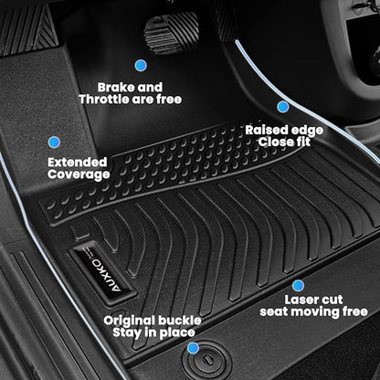 Auxko All Weather Floor Mats Fit for Toyota Corolla Cross AWD Gas 2022 2023 2024 2025 2026 TPE Rubber Liners Set Corolla Cross Accessories All Season Guard Odorless Anti-Slip Floor Mats