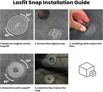LASFIT Floor Mats for BMW 3 Series 2012-2018 320i 328d 328i 330e 330i 335i 340i M3 RWD & Sedan Only(Not for 335is, X-Drive, GT), All Weather TPE Custom Fit Car Liners 1st & 2nd Row Mat, Black