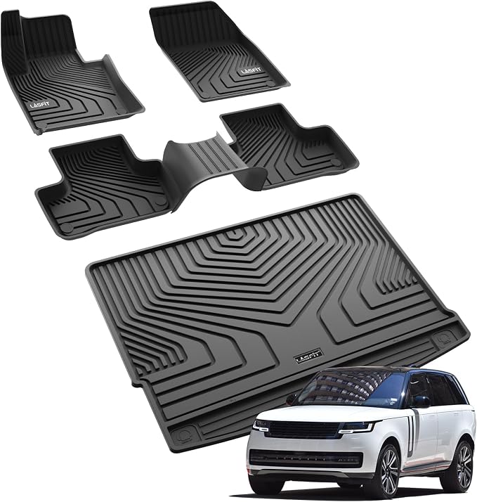 LASFIT Floor Mats & Cargo Mat for Volvo XC60 (2018-2026),XC60 All Weather Floor Liner TPE Custom Fit 1st & 2nd Row Car Mats and Floor Mats for XC60 Automotive Accessories(Not Fit PHEV (T8 Models))