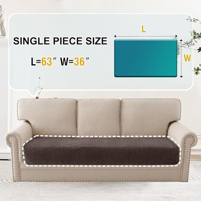 Turquoize Waterproof Couch Cover for Dogs Fuzzy Pet Couch Covers for Sofa Thick Dog Bed Cover Non-Slip Sofa Covers for 3 Cushion Couch Protector Slipcover Pet Friendly (Brown, 36" x 63")