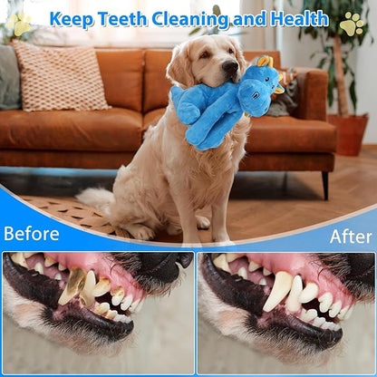 Dog Toys for Aggressive Chewers, Interactive Plush Dog Toy with Squeaker and Crinkle Paper, Suitable for Reducing Boredom and Anxiety, Cute Pet Toy for Small, Medium and Large Dogs