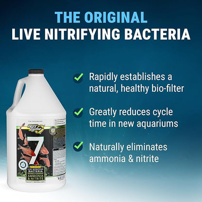 Fritz Aquatics FritzZyme 7 Live Nitrifying Bacteria Naturally Removes Amonia & Nitrite for Freshwater Fish (1-Gallon)