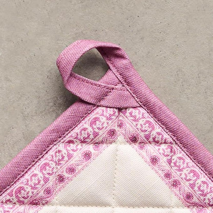 Maison d' Hermine Pot Holders 100% Cotton Heat Resistant Potholders 8" x 8" Hot Pads with Loop BBQ, Cooking, Baking, Grilling, Kitchen, Handling Hot Pans Spring/Summer (Pack of 1, Chardon)