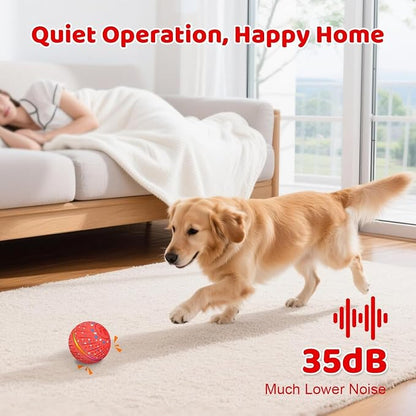 Smart Moving Bouncing Interactive Dog Toys Ball for Small Medium Dogs | Smart motion bouncing dog ball made of durable E-TPU material with RGB lights & 3 play modes for small & medium dogs.