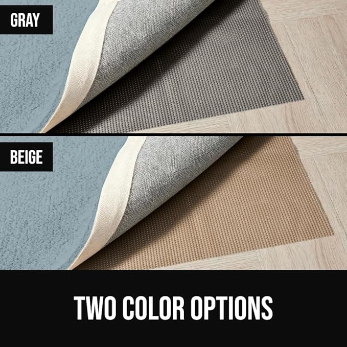 GORILLA GRIP Premium Dual Sided Extra Thick 2x6 Rug Gripper Pad for Hardwood Floors, Breathable Slip Resistant Pad Grips Under Carpet Area Rugs for Hard Surface Floor Protection, Easy Trim Mats, Beige