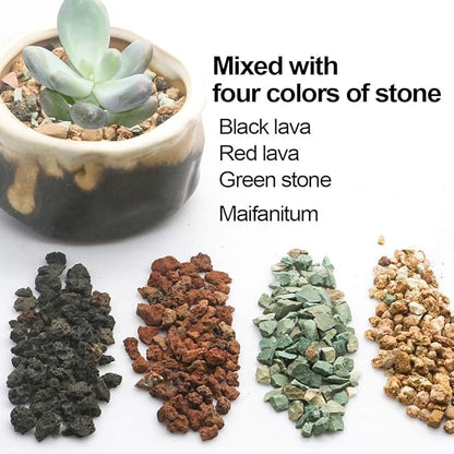 TOYPOPOR Mix Horticultural Lava Rock Pebbles Pumice Potting Soil Amendment Succulent Cactus Bonsai Gritty Rock Decorative Gravel Plant Drainage Volcanic for Terrarium Fairy Gardening Top Dressing 6lb
