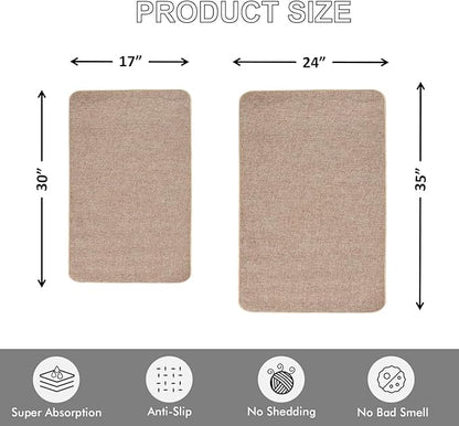 Indoor Door Mat, 1/10 in Ultra Thin Door Mat, Non-Slip Natural Rubber Backing Inside Doormat, Washable, Low-Profile Entrayway Mats, Durable Dirt Trapper for Various Entrance, 47''X24'' Khaki