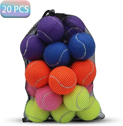 Magicorange 20 Pack Dog Tennis Balls, Tennis Balls for Dogs,Pet Ball Come with Mesh Bag for Easy Transport, Colorful Easy Catching Pet Dog Balls(Multi-Color, 20 Pack)