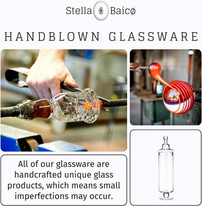 Tall Glass Apothecary Jars, Clear Candy Jar with Lid, Elegant Decorative Jars for Wedding and Party (Height: 17", Diameter: 4")
