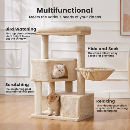Gardner Pets Large Cat Tree For Medium To Large Cats, Heavy-Duty Cat Tower With Scratch Post And Washable Top Perch. Self-pickup Orders Supported Via FedEx, Amazon Ship, And UPS.