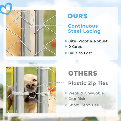 PawHut 20' X 7.5' X 5' Dog Kennel Outdoor For Large Dogs With Waterproof Roof, Silver,For Multiple Parcels Of Goods, Please Pay Attention To The Detailed Dimensions And Weight