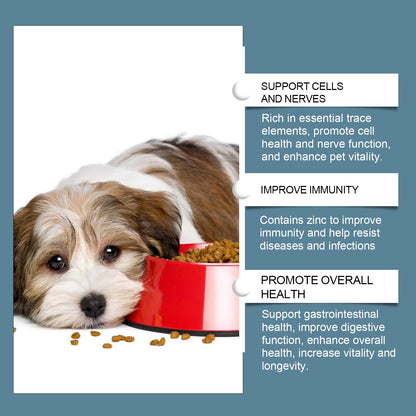 Dog Mineral Supplement Tablets, 80 Chewable Minerals Tablets For Pica, Appetite & Bone Health Support, Non-GMO Human Grade Pet Vitamins