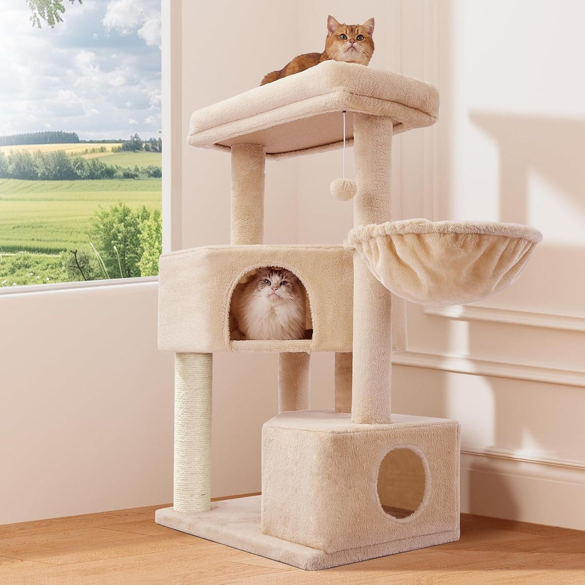 Gardner Pets Large Cat Tree For Medium To Large Cats, Heavy-Duty Cat Tower With Scratch Post And Washable Top Perch. Self-pickup Orders Supported Via FedEx, Amazon Ship, And UPS.