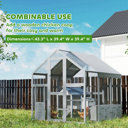 Large Wooden Chicken Run With Waterproof & Anti-UV Cover, For 6-8 Chickens, For Backyard, Farm, 5.5' X 6' X 6'Multiple Packages