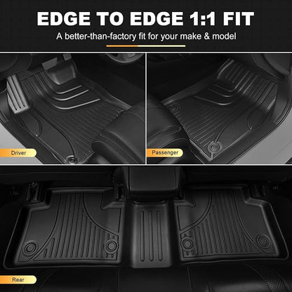 Floor Mats & Cargo Liner Fit for Honda Civic Sedan 2012 2013 2014 2015: AOMSAZTO All Weather TPE Rubber Floor Liners Cargo Mat for Civic Sedan 4 Door Model (Not Coupe), Black