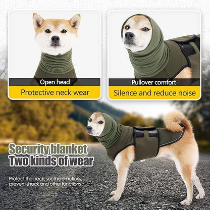Dog Anxiety Vest,Pet Calming Hoodie Breathable Dog Anti-Anxiety Jacket for Thunder Fireworks and Separation,Green XXXL