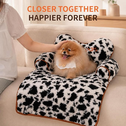 CHEERPALS Dog Bed Couch Cover Sofa Protector for Dogs, Pet Mat Calming | Removable Washable Cover, Fluffy Soft Cushion, Non Slip, Large Dog Bed for Sectional Sofa & Loveseat(Black&White, Medium)