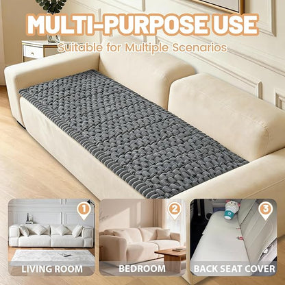 Couch Cover for Dogs Washable,Non Slip Fuzzy Durable Pet Friendly Cozy | Soft Slipcovers for 3 Cushion Sofa Cover,Plush Thick Protector Fits Mat Bed Leather & Fabric Couches (Grey 27.6"x82.7")