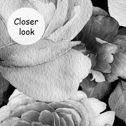 AFZEVEB-Dark Peony Wallpaper Watercolor Rose Wall murals for Bedroom 159"x107" (Not Peel and Stick)