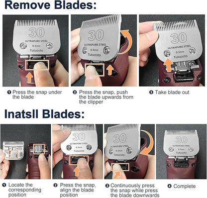 30# Clipper Blades Pet Grooming Clipper Replacement Blades Detachable Blade Compatible with andis/wahl/Oster Dog Clippers