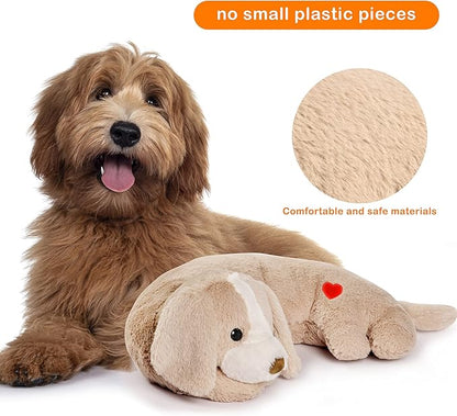 Puppy Heartbeat Toy Heartbeat Stuffed Toy for Dogs, Dog Heartbeat Toy for Pet Anxiety Relief Sleep Aid Cuddle Comfort Calming Crate Kennel Training, Puppy Essentials
