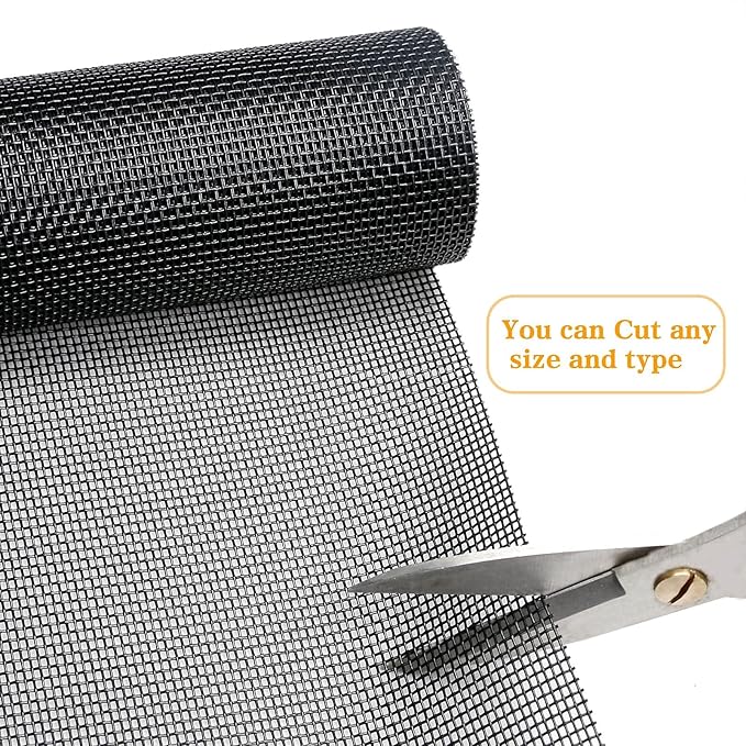 Tooltriz Pet Proof Window Screen Replacement, 48“ x 100" Upgraded Thicken Charcoal Fiberglass Mesh for Sliding Pet Screen Door Repair Kit - Screen Door Protector for Dogs Patio Screen mesh